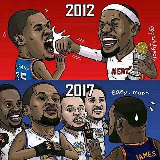 nba明星恶搞图片,詹姆斯vs库里vs杜兰特