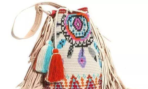 「钩针包」漂亮的间色水桶包,钩出不一样的风