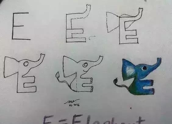字母变身简笔画!孩子画画英语两不误!