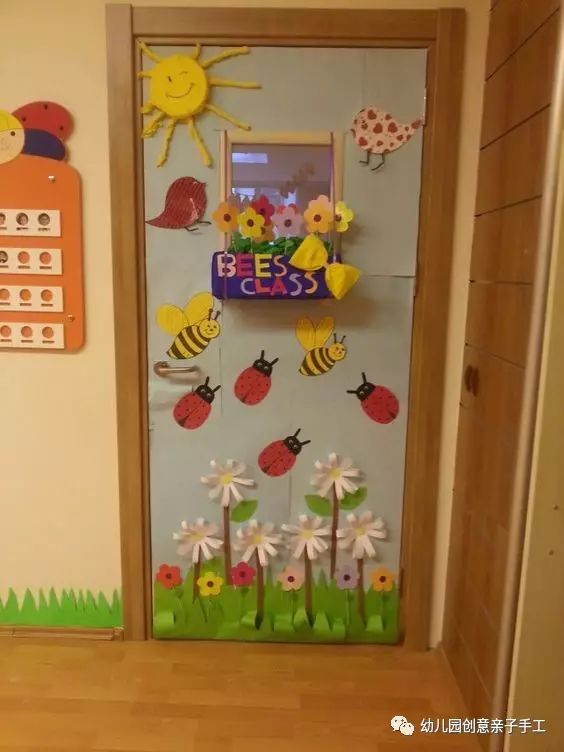 开学环创│幼儿园门口装饰,充满阳光的春天气息