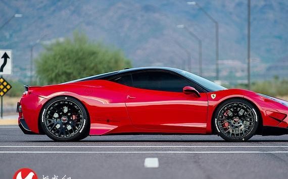 膜呗极光红法拉利458 Italia一抹红色闪电