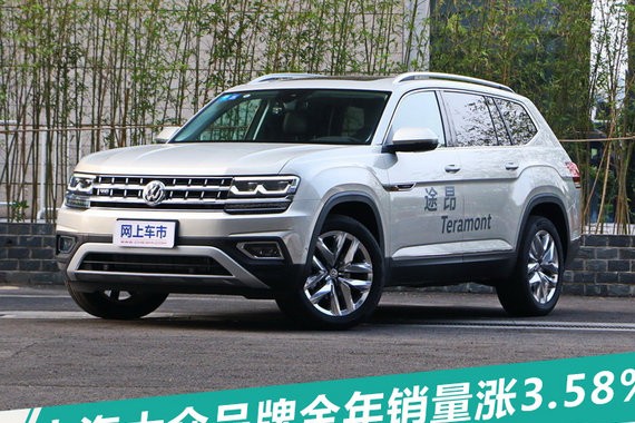 同比涨幅逾3% 上汽大众VW品牌2017年销量再突破