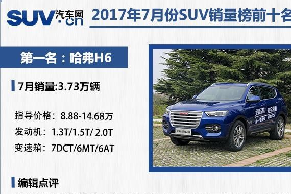 2017年7月SUV销量排行榜前十点评