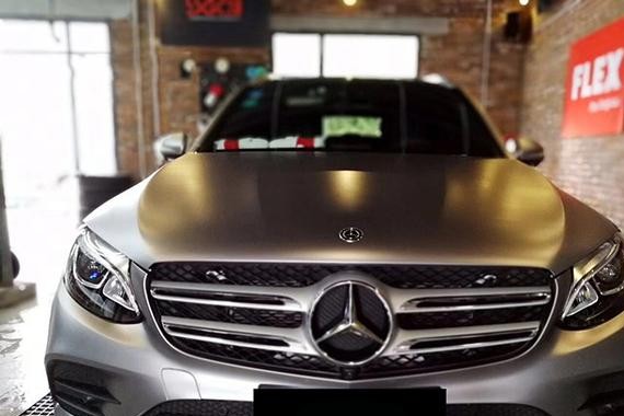 奔驰GLC260汽车改色绸缎冰钨钢贴膜效果图