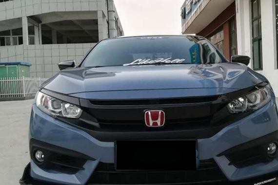 本田思域汽车改色亮水泥灰车身贴膜效果图