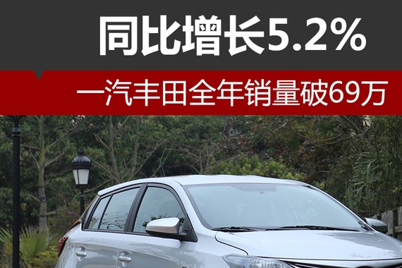 一汽丰田全年销量破69万 同比增长5.2%