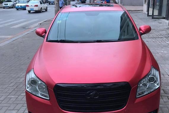 奔腾B70汽车改色电光金属红贴膜效果图