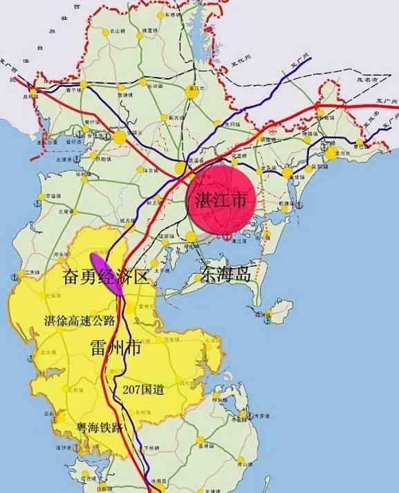湛江,广东地级市,面积11693平方公里,人口724.
