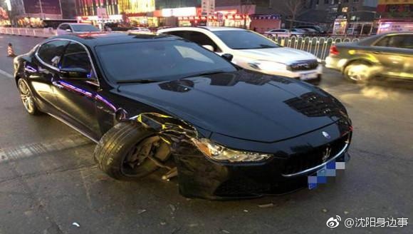 玛莎拉蒂街头肇事 维修费估算30万