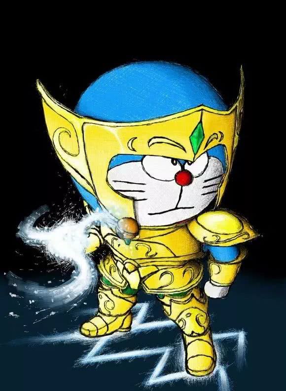 机器猫哆啦a梦变身黄金圣斗士:那是一种无敌的存在