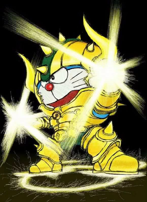 机器猫哆啦a梦变身黄金圣斗士:那是一种无敌的存在
