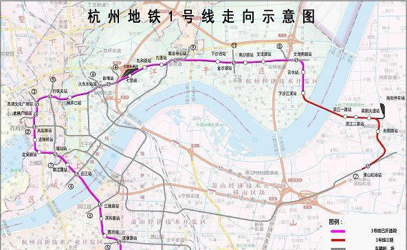 杭州地铁一号线三期昨天开工，从下沙穿过钱塘江到萧山机场