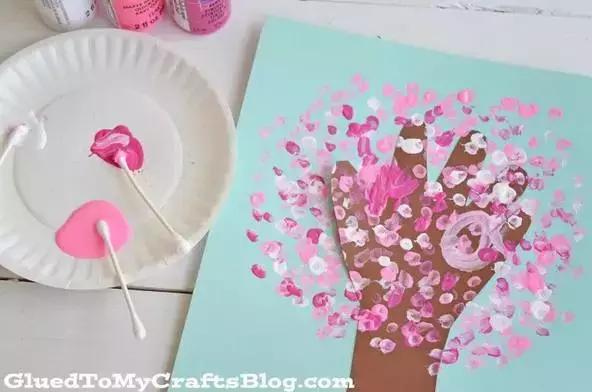 幼儿园春季手工提前学:涂鸦卡纸粘贴等,陪孩子制作樱花小瓢虫
