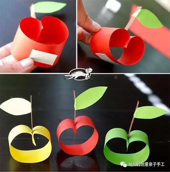 七个幼儿园手工卡纸教程:爱心手掌树动物手偶等,简单版小班易学