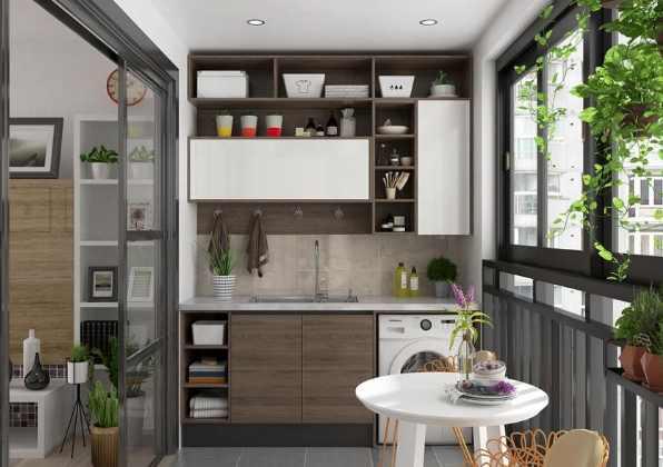 越来越多的人喜欢在阳台打柜子了,阳台吊柜这样装太实用了