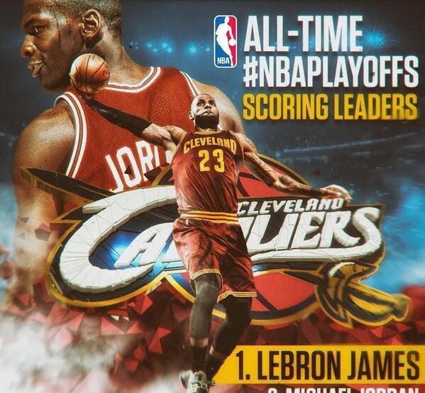 詹皇超越乔丹!NBA季后赛历史得分排行榜