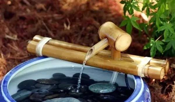 在庭院做一个竹喷泉, 清幽雅致, 禅意十足!