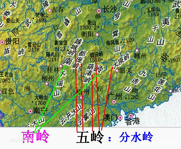 它其实不是简单的一条山脉,而是一条"虚线,五座山岭没有统一的走向