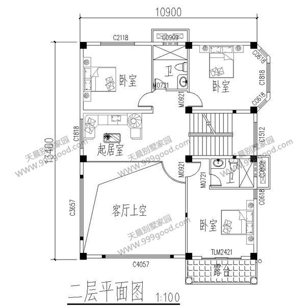 1x13.9米农村别墅,10室3厅有神台美