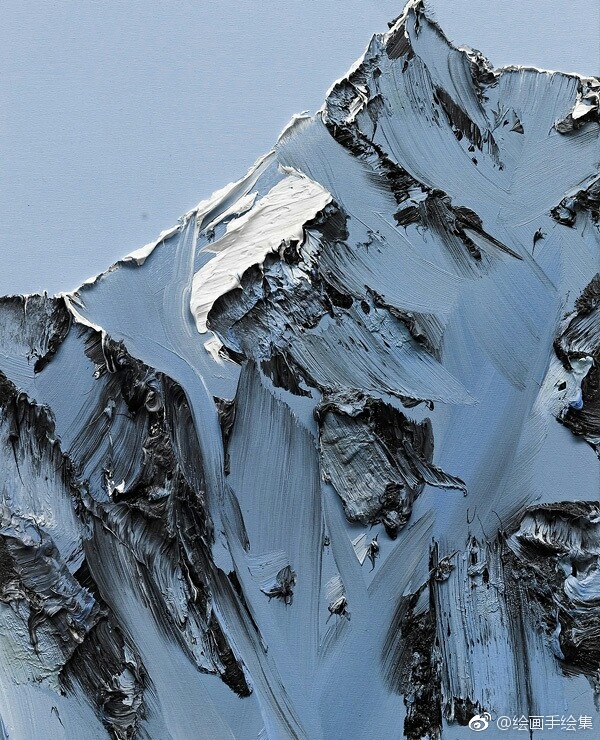 油画雪山