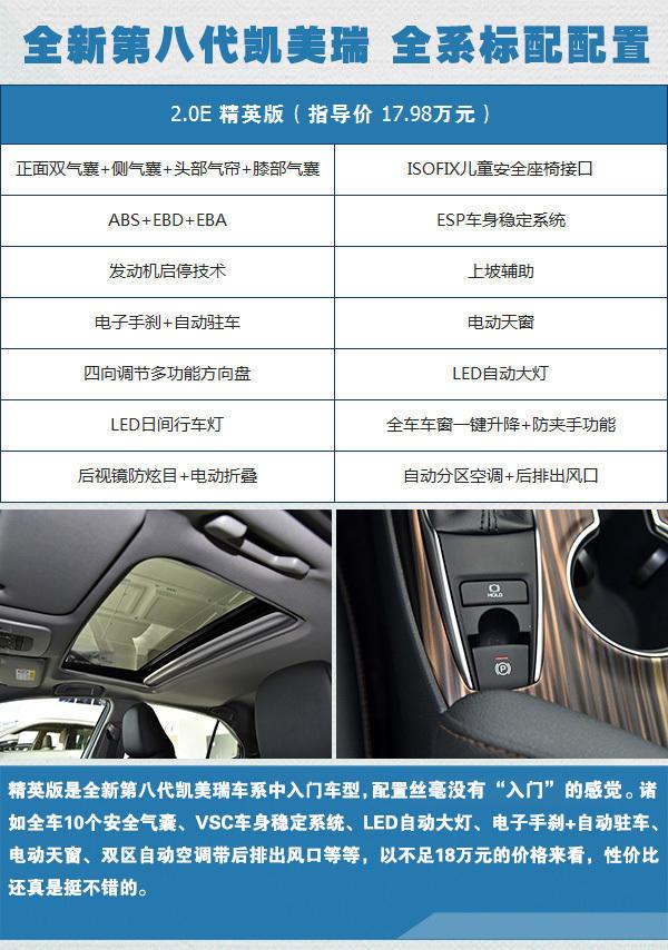 全新凯美瑞3套动力系统9款车型 选择适合自己的才是最好的