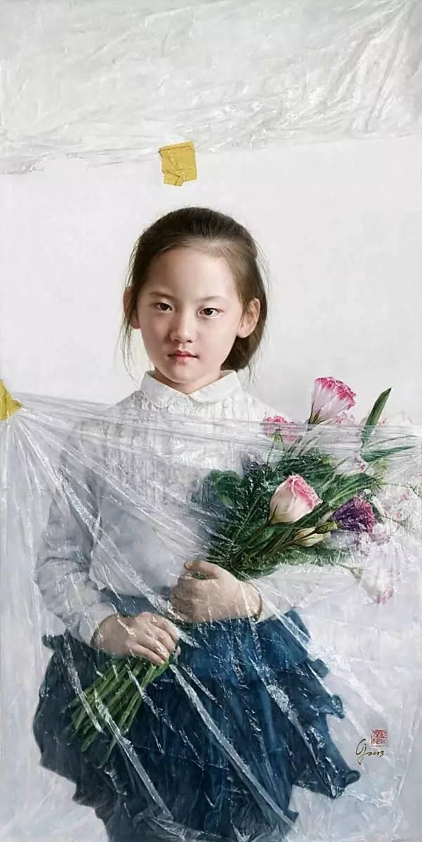 蔡杰超写实油画作品太美妙了,画中美女栩栩如生