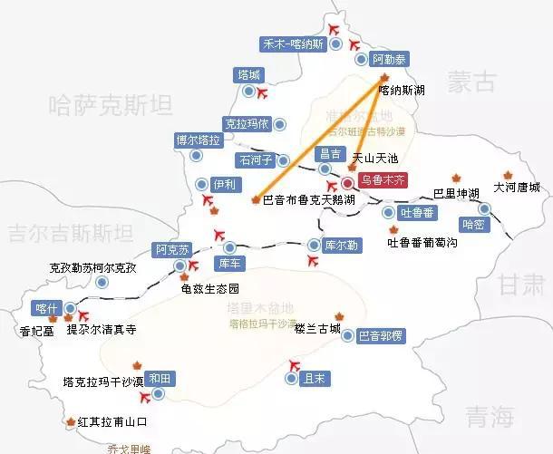 最全的新疆旅游地图,放在手机里备用,太方便了~
