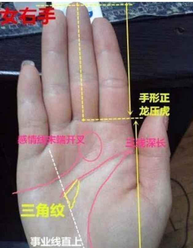 "大三角"聚财,"小三角"离婚,难得一遇的绝佳手相