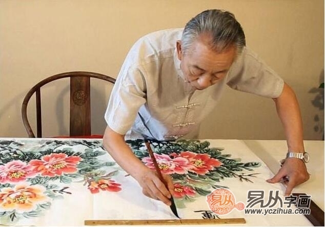 卧室床头风水挂画，石开富贵牡丹图堪称佳品！