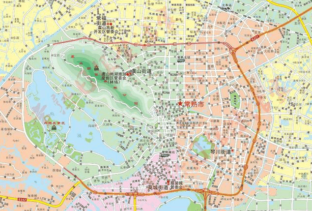 215个村,116个社区新增了虞山街道,常福街道,莫城街道,琴川街道的标注