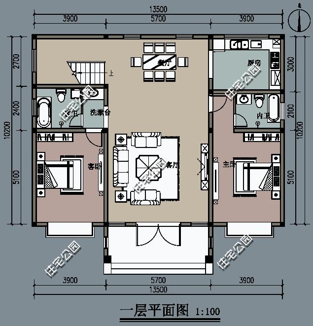 10x13米自建房设计图,13米×10米建房图 农村小伙自建10x13米中式传统民居,过年回家自住平时民宿,真赞
