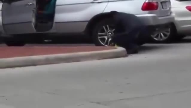 SUV被车轮锁锁上，女司机这么干，接下来一幕让人惊呆了！