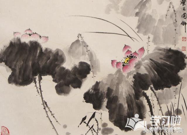 出淤泥而不染的荷花，国画欣赏
