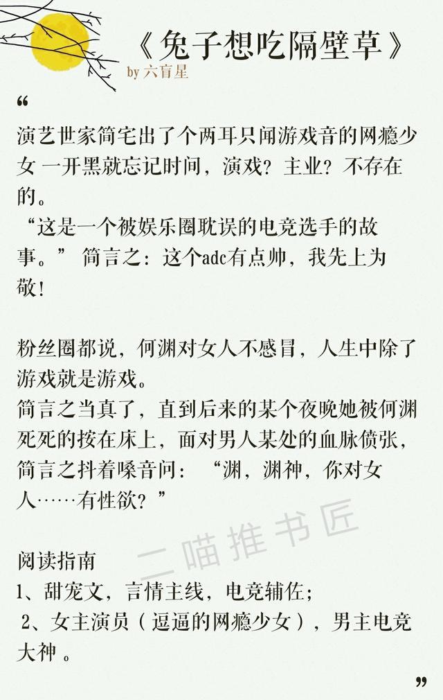六盲星的甜宠小说:大叔文、娱乐圈文、电竞文