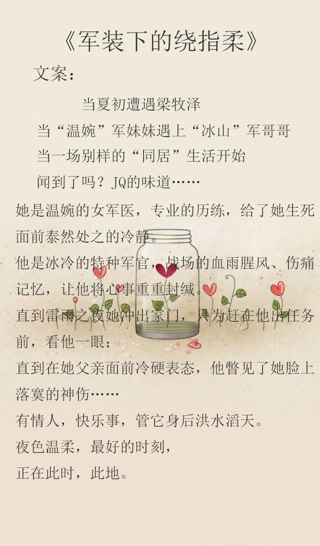 军旅文推荐：（给资源）一些甜宠的军旅文，女主不小白男主很宠爱