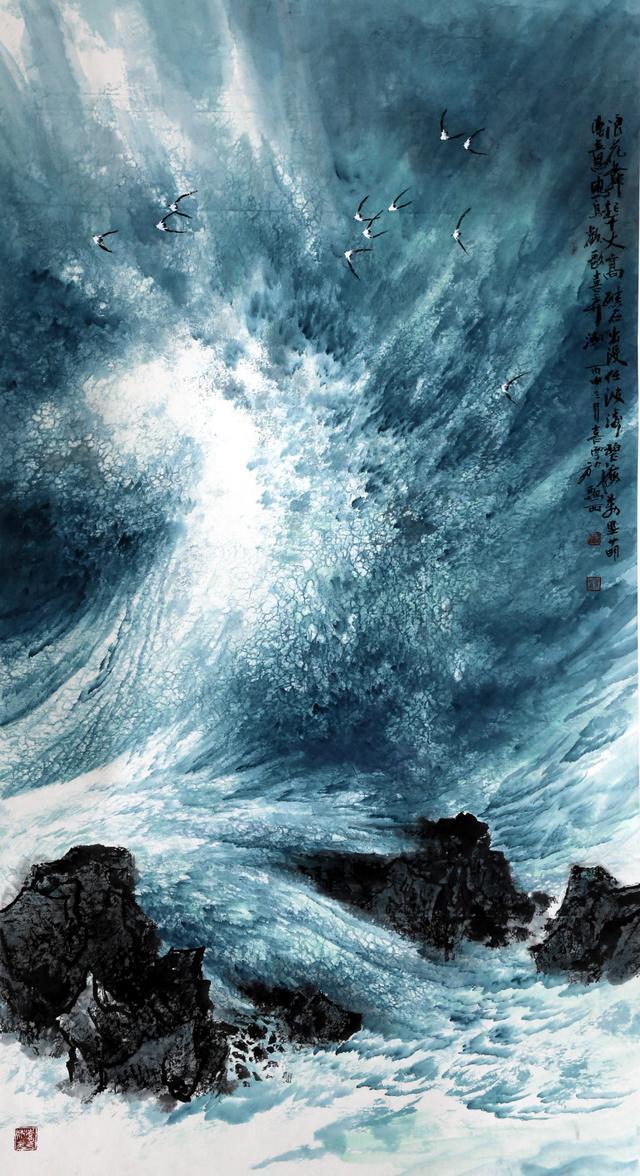乘风破浪,气势磅礴--画家赵喜云艺术作品欣赏