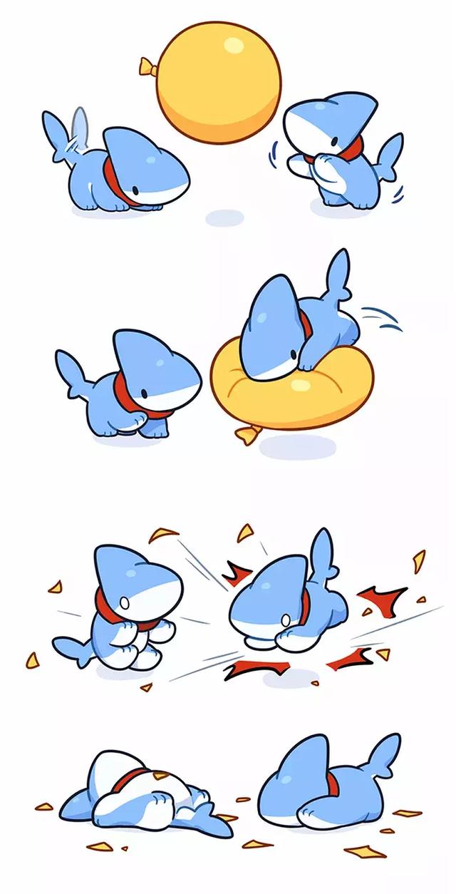 14张鲨鱼宝宝的漫画鲨鱼小奶狗萌化了