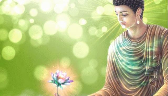 在灵山佛会上,佛教教主释迦牟尼拈花不语,迦叶尊者破颜一笑,从而得到