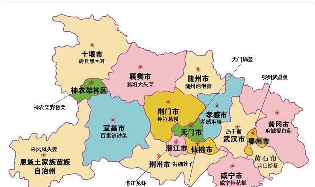 "特产版"湖北地图 武汉市:热干面