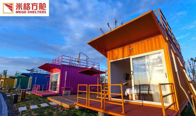 营地设备齐全,集装箱酒店,接待中心,房车,泳池等