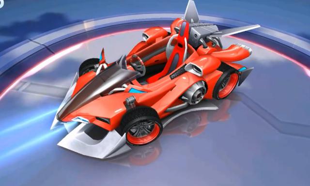 QQ飞车手游 隐藏A车帝王造型还是不错 5个喷口黄色火焰很酷炫