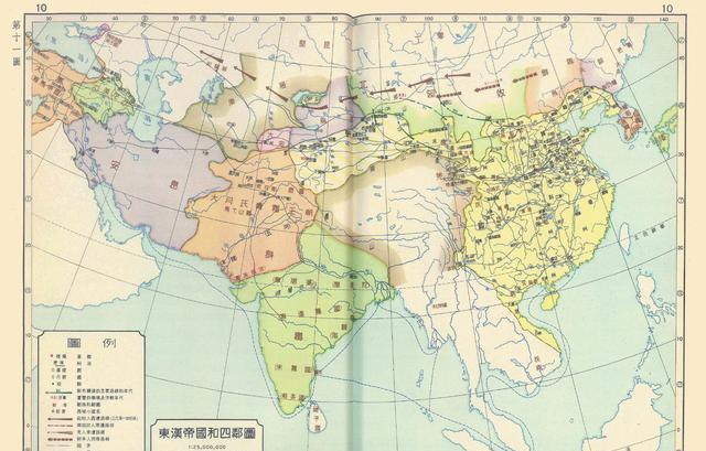 1955年版中国历史地图，此版唐朝疆域是我见过最大的，直达里海