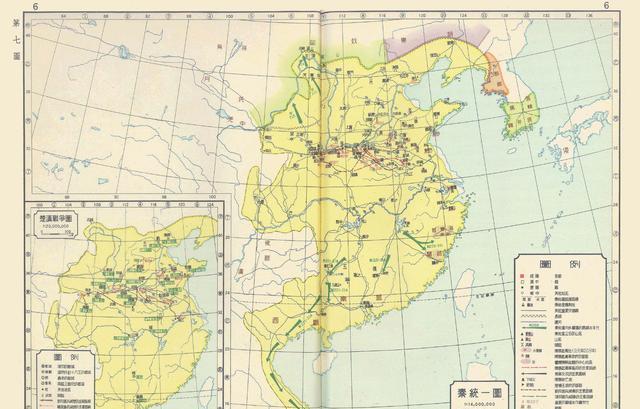 1955年版中国历史地图，此版唐朝疆域是我见过最大的，直达里海