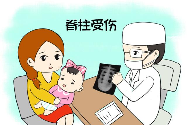 通过x光检查,医生发现冉冉的脊柱受了损伤.