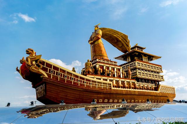 昆明池公园,汉武帝的巨轮已经建成,可以扬帆远航了