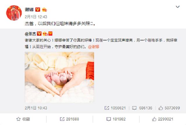 大家都知道,昨天谢娜在上海诞下了一对可爱的双胞胎女儿,也让大家等