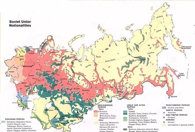 俄罗斯的民族分布图:为何沿中国边境有.