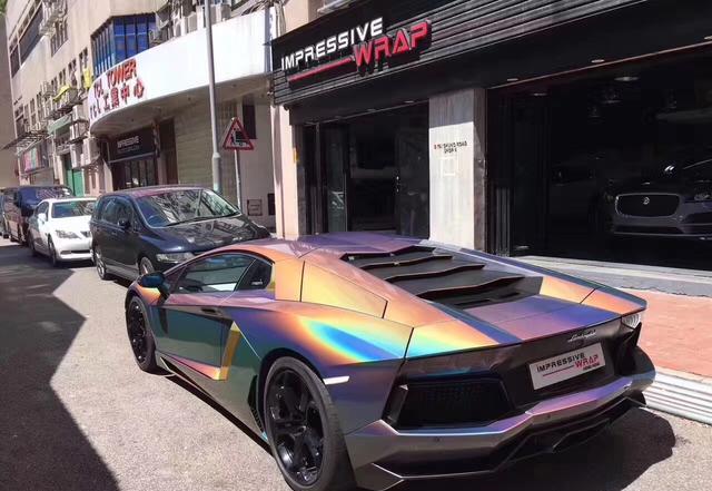 兰博基尼汽车改色锦绣灰贴膜效果图 流光溢彩