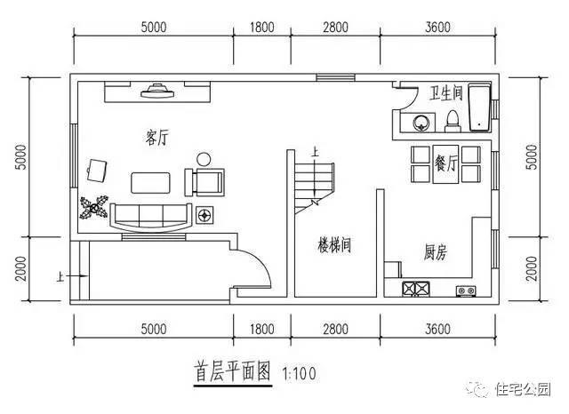 8米x7米自建设计图,7x8米二层小别墅 挑空客厅 落地窗的设计是这套别墅最大的亮点.