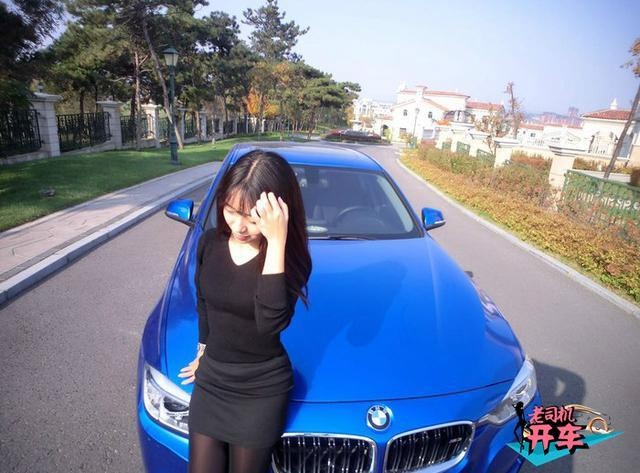小姨子的第一台车 蓝色宝马320 车美人更美